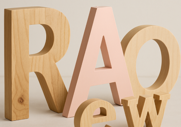 Буквы и слова из дерева